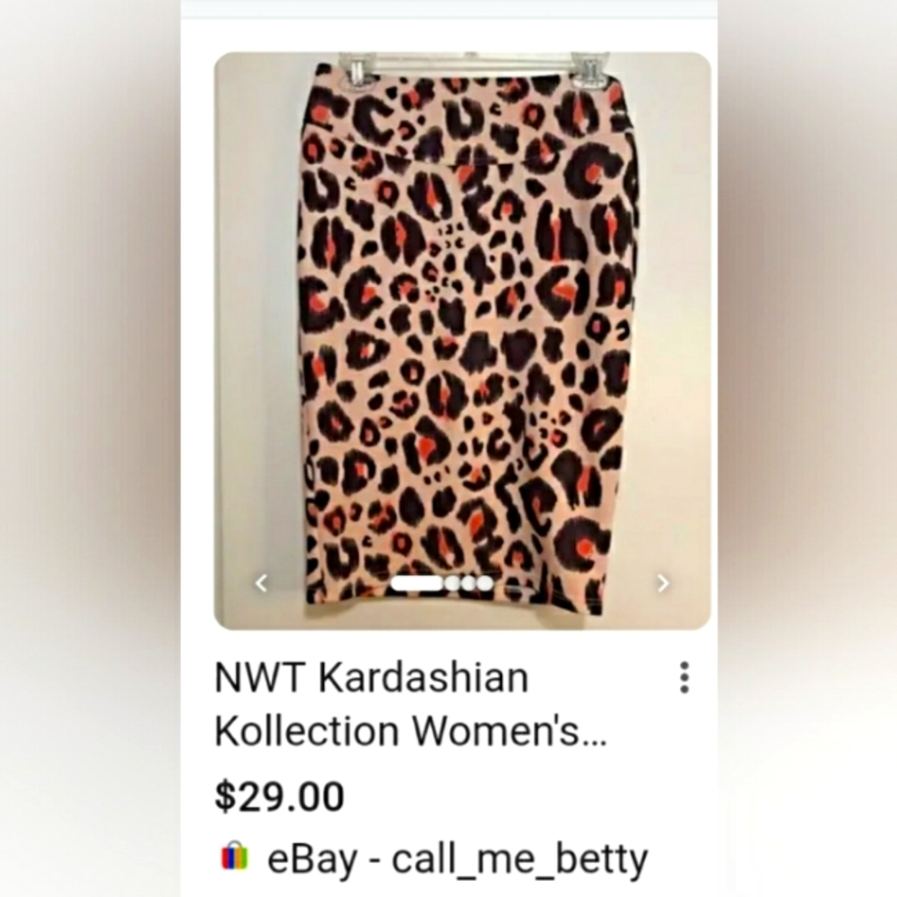 Kim Kardashian Leopard print Ponte Pencil Skirt